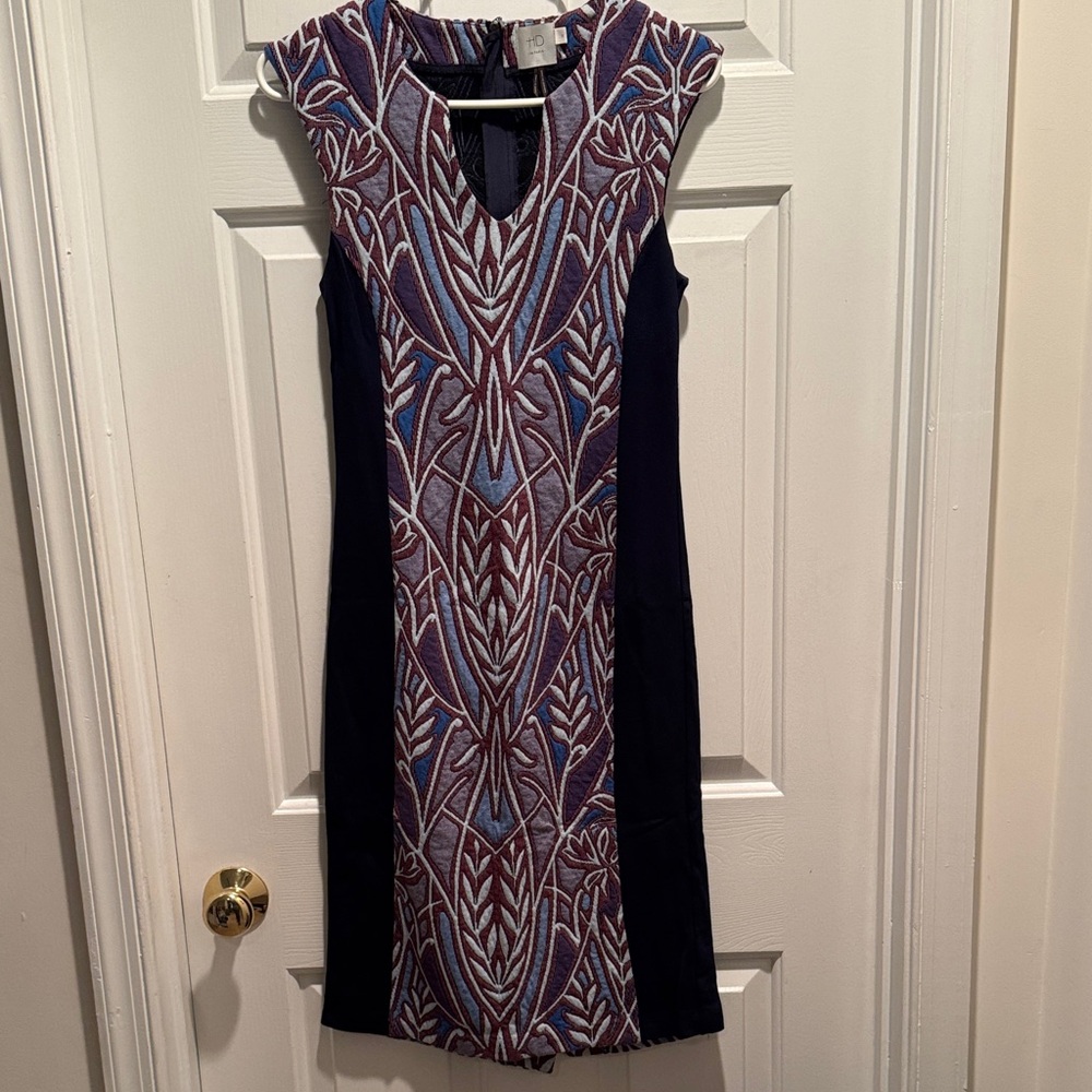 HD in Paris Navy and Burgundy Midi Dress